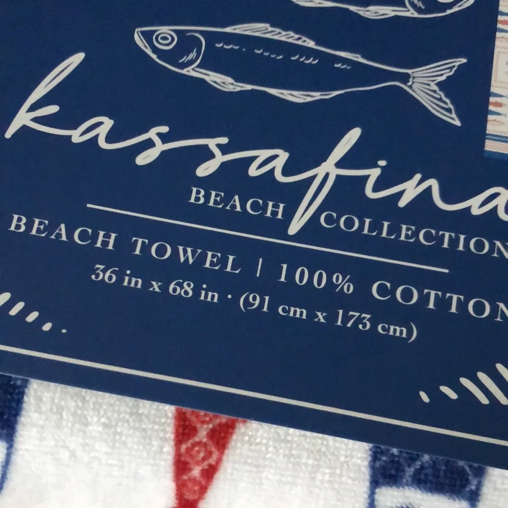 Kassafina Sardine Beach Towel - White, Blue & Red